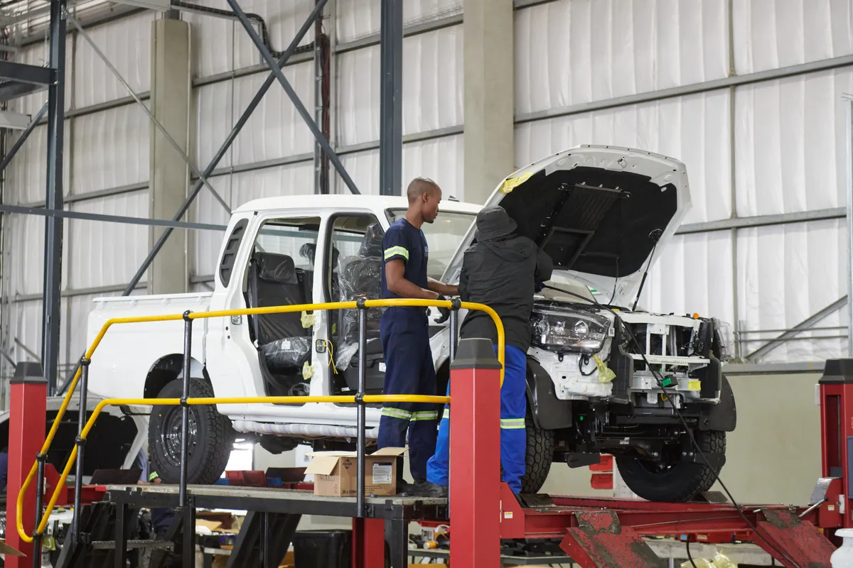 Vehicle undergoing assembly at the AIH Logistics plant